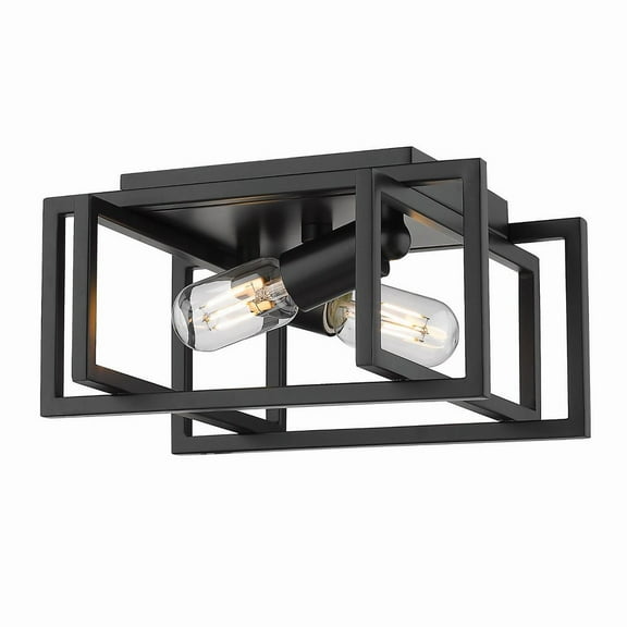 Golden Lighting Tribeca 2-light Flush Mount in Matte Black