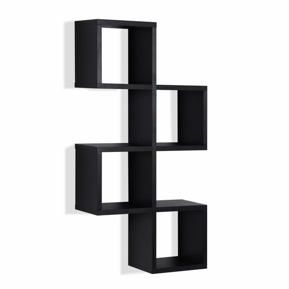 Danya B Contemporary, Industrial 5.75" x 15.25" 4-Tier Black Floating Shelf