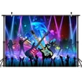 thumbnail image 2 of Rock and Roll Party Decorations Backdrop Music Party Decoration Photograph Backdrop Rock Music Theme Birthday Music Festival Concert Background Photography studio Props 9X6FT, 2 of 5
