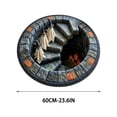 thumbnail image 3 of Halloween 3D Optical Illusion Round Rug, Spooky Staircase Ghost Pumpkin Circular Floor Mat, Non Slip Absorbent Decorative Doormat, for Halloween, Home, Party Decor, 23.6inch, 3 of 6