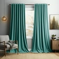 thumbnail image 1 of Nvzi Cortinas para habitación - Cortinas térmicas 132*213cm, 1 pieza, cortinas de terciopelo, las mejores cortinas opacas para dormitorio, con aislamiento térmico. Azul + Verde, 1 of 5