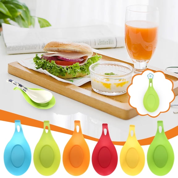 Zeyigg Silicone Spoon Rest,Non-Slip Utensil Holders, Heat-Resistant Kitchen Tool for Cooking and Serving,Blue