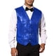 thumbnail image 1 of Chaleco de lentejuelas INSPIRE CHIC para hombres, sin mangas, con cuello en V, brillante y de discoteca S Azul, 1 of 5