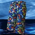 thumbnail image 5 of ZQUUVOU Men's Swim Trunks 5 Inch Smmer Beach Print Shorts Drawstring Elastic Waist Quick Dry Mesh Liner Breathable Swim Shorts Blue, 5 of 5