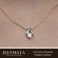 thumbnail image 5 of JeenMata X-Shaped Round Cut Lab Grown Diamond Pendant Necklace in 18K White Gold Plating for Women, 5 of 8