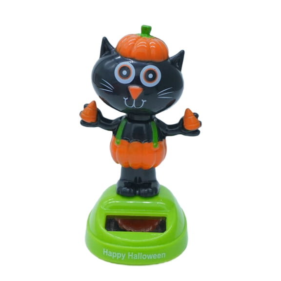 Halloween Solars Powered Dancing Toy Pumpkins Witches Car Shaking Head Dancer Doll Halloween Toy Figurine Desk Decors