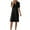 Black, variant on Ashirexll Womens Summer Dresses, Flowy Dresses for Women, Linen Look Solid Color Turn Down Collar Short Sleeve Button Dress