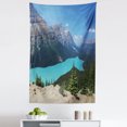 thumbnail image 1 of Landscape Tapestry, Fascinating Nature Photo from Aerial Vista Mountains Sky and Peyto Lake, Fabric Wall Hanging Decor for Bedroom Living Room Dorm, 5 Sizes, Multicolor, by Ambesonne, 1 of 1