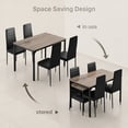 thumbnail image 5 of Aiho 5-Piece Dining Table Set for 4, Faux Marble Top & 4 Upholstered Chairs - Bar & Breakfast Nook, Gray, 5 of 7