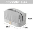 thumbnail image 2 of Hukapapa Bolsa de cosméticos avanzada Bolsa de cosméticos portátil de Gran Capacidad Bolsa de Almacenamiento de Lavado de Alto Valor Gris, 2 of 5