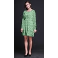 thumbnail image 3 of Bimba Robe Midi à Manches Longues pour Femmes, Coupe Décontractée, Imprimée Feuilles Vertes et Oiseau Flowerpecker - Xxx-Grand, Boutonnée, 3 of 7