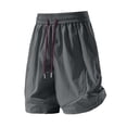 thumbnail image 4 of Dwellite Quick Dry Shorts for Womens High Waist Stretchy Straight Leg Casual Summer Shorts with Pockets Gray XL, 4 of 6