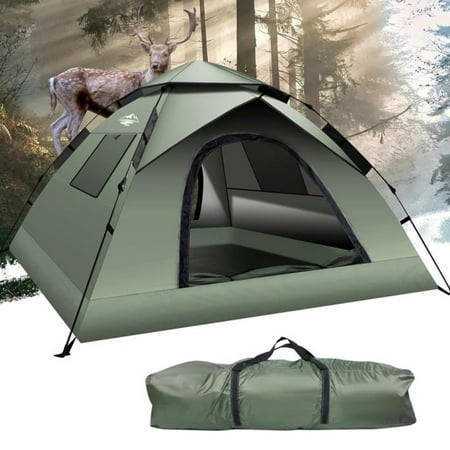 Pop up Camping Tent  2-4 Person  Automatic Setup Family Instant Tents  Double-Thick Waterproof Outdoor for Hiking Camp