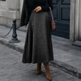 thumbnail image 2 of QHFBli Women Winter Skirt,Aline Long Fall Skirt with Pockets and High Elastic Wasit, 2 of 7