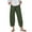 #3 Green, variant on Zdcdcd Plus Size Womens Cotton Linen Wide Leg Harem Pants Pull On Lounge Trousers