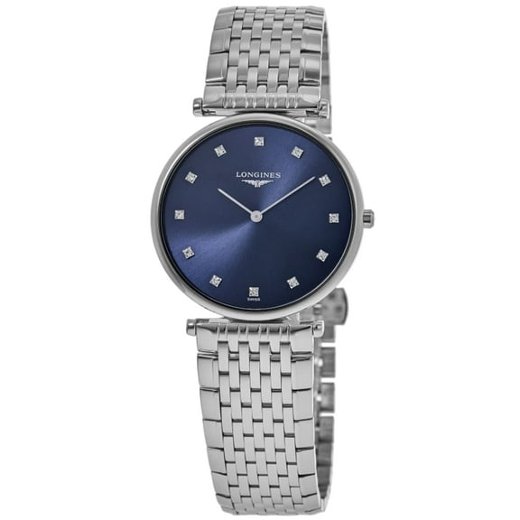 Longines La Grande Classique Quartz Blue Diamond Dial Steel Women's Watch