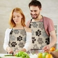 thumbnail image 5 of Paw Print Apron-Garden Aprons for Women with Pockets-Cotton Linen Waterproof Kitchen Cooking Gardening Aprons Adjustable for Kitchen,Cooking,BBQ and Salon 33x27 Inch, 5 of 7