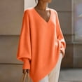 thumbnail image 7 of SeekIslan Women's Sweaters with V Neck Long Sleeve Loose Knit Poncho Pullover, 7 of 7