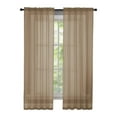 thumbnail image 2 of Baywell Coffee Semi Sheer Curtains 78 Inches Long for Living Room - Linen Look Bedroom Rod Pocket Voile Drapes, 39 by 78 Inch, 2 of 5