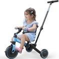 thumbnail image 4 of Besrey Toddler Tricycle for Ages 1-3 Years,Kids Trike with Push Handle for Boys and Grils,Child Bikes with Backrest and Safety Belt,Blue, 4 of 12