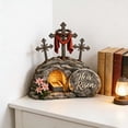 thumbnail image 6 of YingYouFu Wood Easter Resurrection Scene Cross Table Decor - He is Risen Religious Decor for Tabletop, Mantels, Tray & Perfect Christian Home Holiday Gifting, 6 of 6