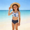 thumbnail image 5 of IFNWSV Girls Bathing Suit Summer Print Split-body Swimsuit Four-piece Set Navy 10 Years, 5 of 7