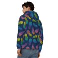 thumbnail image 4 of Wukai Retro Bright Pineapple Print Men's Zip-Up Hoodie,Fleece Full-Zip Hoodie for Men, Hooded Sweatshirt-Large, 4 of 5