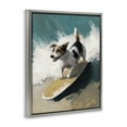thumbnail image 4 of Stupell Industries Surfer Dog Catching Wave Animals Painting Gray Floater Framed Canvas Art Print Wall Art, 17 x 21, 4 of 10