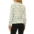 thumbnail image 3 of INSPIRE CHIC Women's Floral Blouse Cut Out V Neck Long Sleeve Button Down Shirt XS Beige, 3 of 5