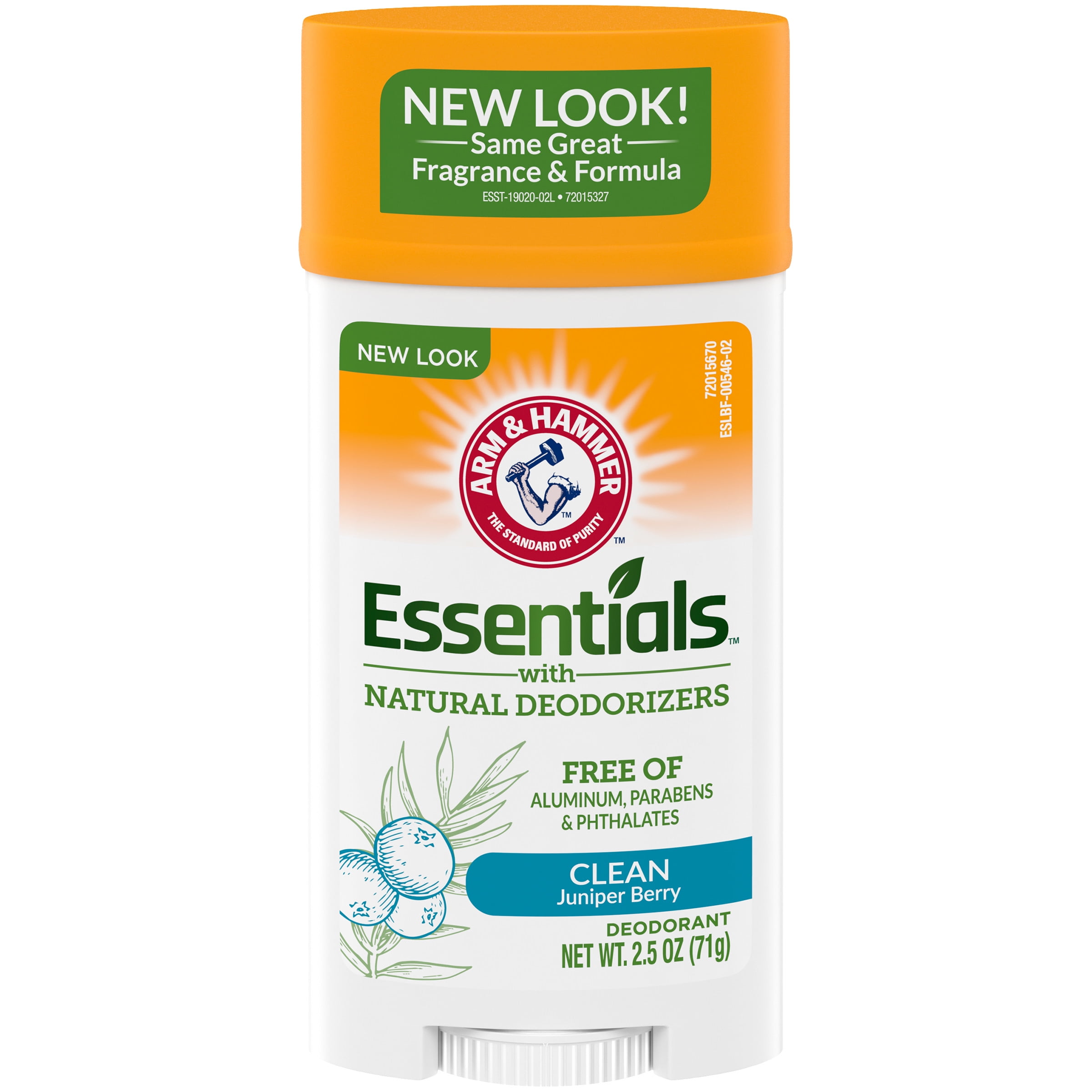 ARM & HAMMER Essentials Deodorant with Natural Deodorizers, Clean, Wide