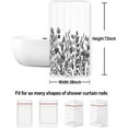 thumbnail image 6 of Black White Leaf Shower Curtain Grey Eucalyptus Leaves Plant Boho Cute Aesthetic Small Half Shower Curtain Bathroom Bathtubs Decoration 36W x 72L Inch with Hooks, 6 of 6