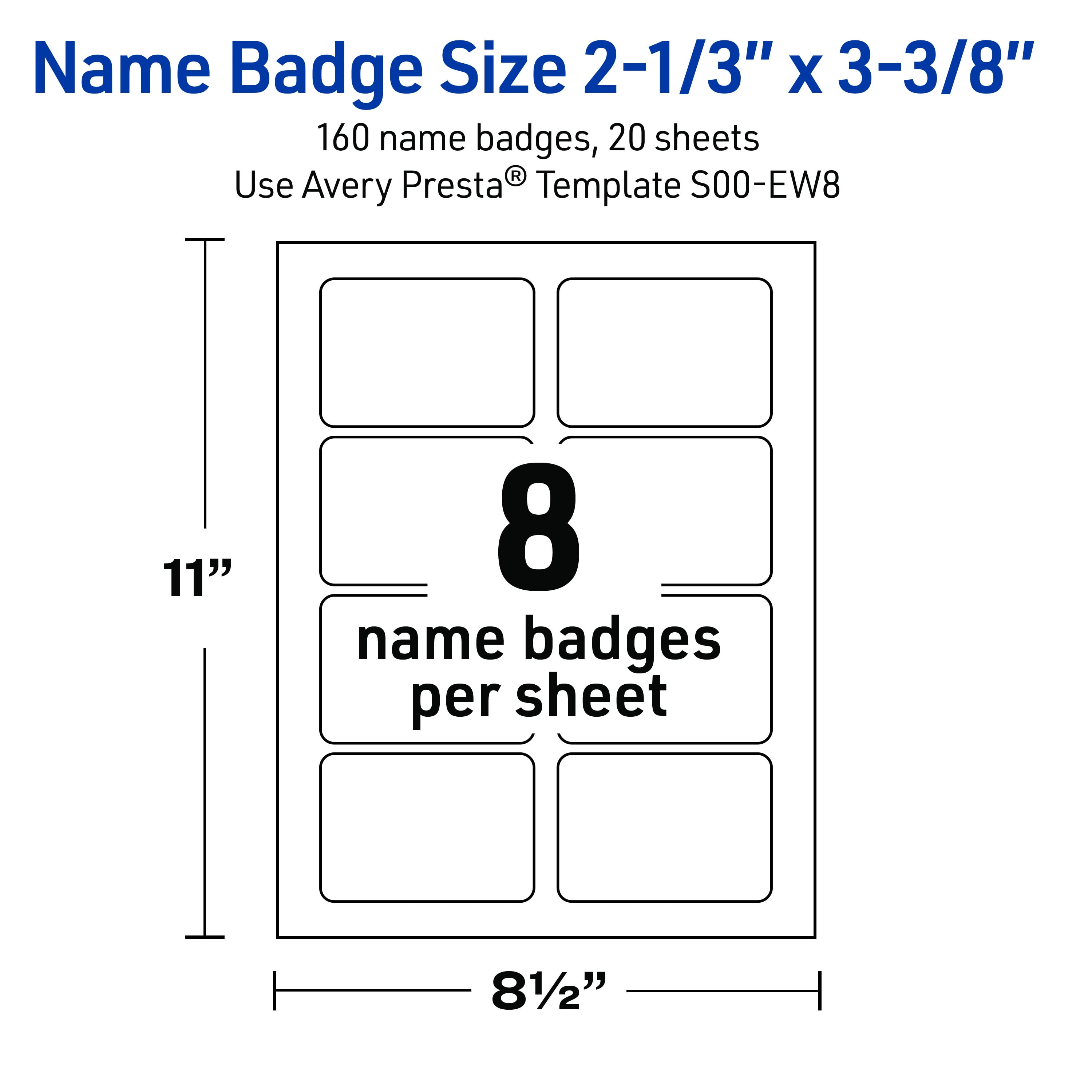 Avery Adhesive Name Tags, Matte White, Gold Monstera Leaves