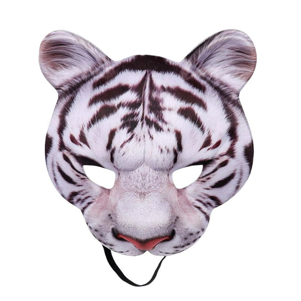 Mascarilla cara de tigre creativa Hugo Accesorios de Halloween de tigre Blanco