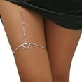 thumbnail image 2 of Lunfar Heart Leg Chain Rhinestone Thigh Chain Silver Crystal Leg Chain Rhinestone Waist Chain Belly Jewelry for Women Party, 2 of 5