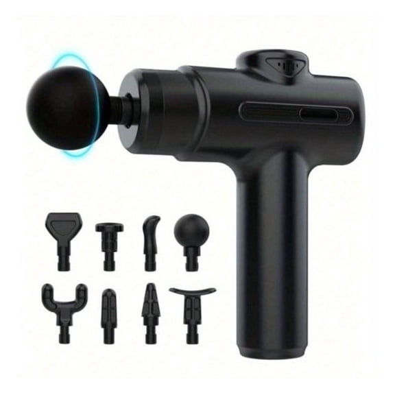 (ICR-Black)Massage Gun Deep Tissue Percussion Massager for Athletes,Handheld Body Back Muscle Massager Gun with 8 Massage Heads