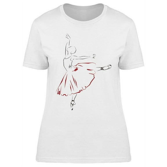 Ballerina Dancing Graphic T-Shirt Women -Image by Shutterstock, Female 3X-Large