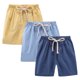 thumbnail image 2 of Odeerbi 2-10 Años Niños Niñas 3 Pcs Verano Algodón Lino Pantalones Cortos Entrenamiento Deportivos Cortos Lindo Color Sólido Pantalones Cortos Suaves Respirables, 2 of 9
