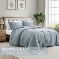 thumbnail image 2 of Notticasa Washed Comforter Sets 3 Piece,Soft and Cozy,Blue,Twin,Washed Textured Wrinkled Design, 2 of 7