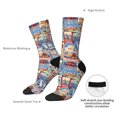 thumbnail image 4 of KLL Set Of Travel Vintage Print Cool Socks Men's Women's Crew Socks Funny Crazy Novelty Stockings, 4 of 6
