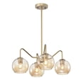 thumbnail image 4 of Dhona 21.7 in. 5-Light Indoor Matte Black and Brass Finish Chandelier with Light Kit, 4 of 5