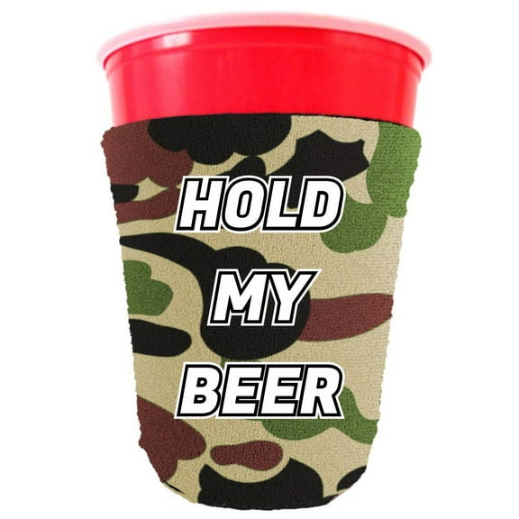Hold My Beer Party Cup Coolie (Camo)