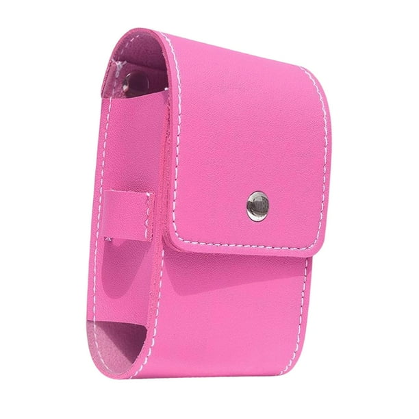 Estuche de golf, almacenamiento de pelotas, cuero sintético, compacto, para deportes al aire libre, regalo para golfistas. Rosa roja