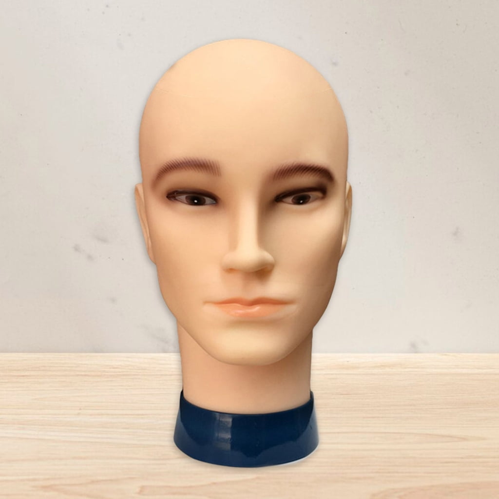 Osdhezcn Male Bald Mannequin Head Man Bald Wig Head Training Head Model for Hair Salons