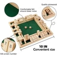 thumbnail image 2 of Amusing Educational Toys 4 Players 4 Sided 10 Number Flaps & Dices Game Dice Board Game Shut The Box Wooden STYLE 2-GREEN, 2 of 8