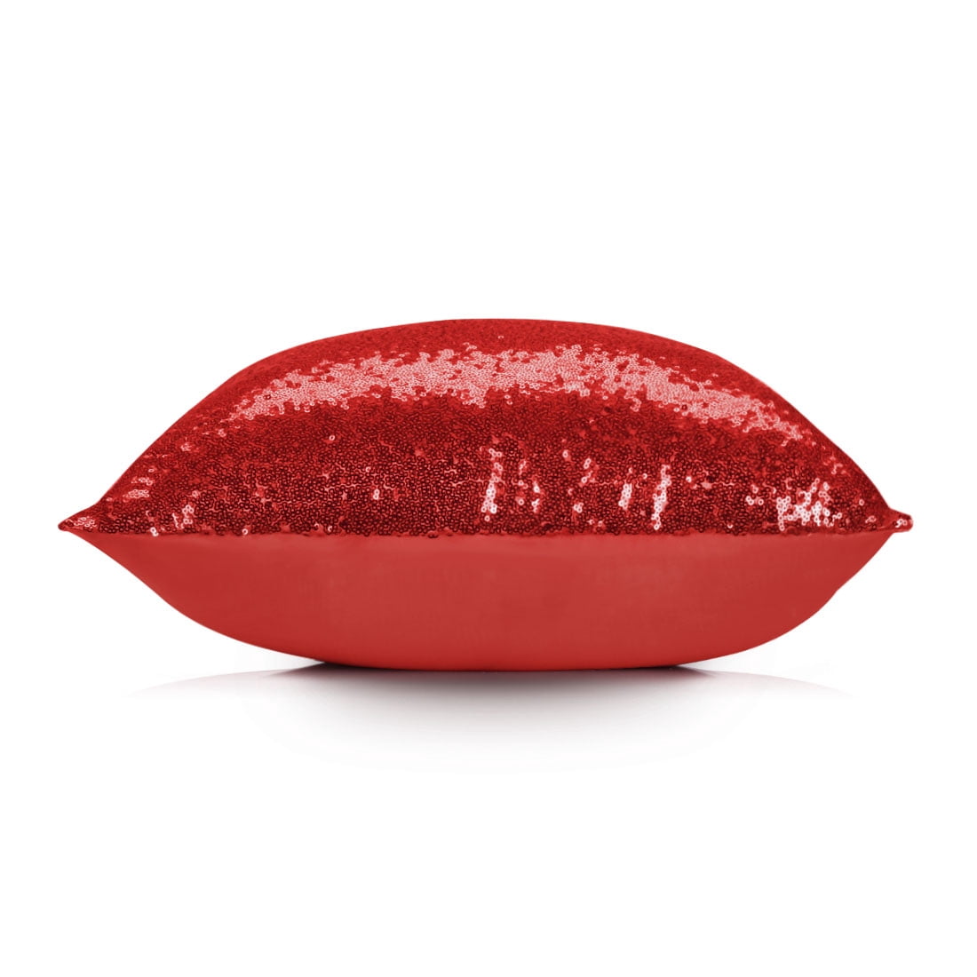 PiccoCasa 18"x18" Shiny Sequin Throw Pillow Covers Decorative Pillowcase, Red 4