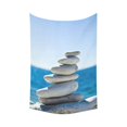 thumbnail image 2 of CADecor Pebbles Stack Over Blue Sea In Croatia Home Decor Tapestry Wall Art Wall Tapestry 51x60 Inches, 2 of 3