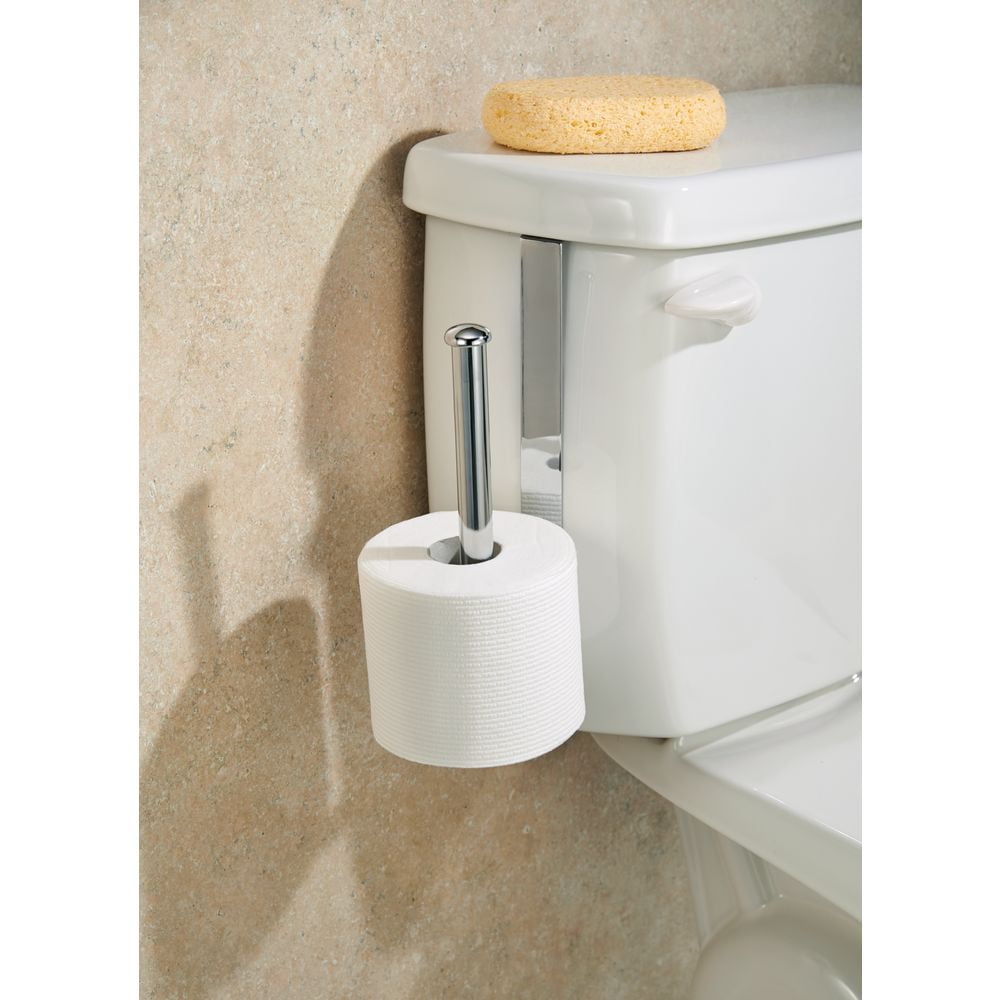 Chrome Finished Metal Decorative Toilet Paper Free Standing Holder For Bathroom 