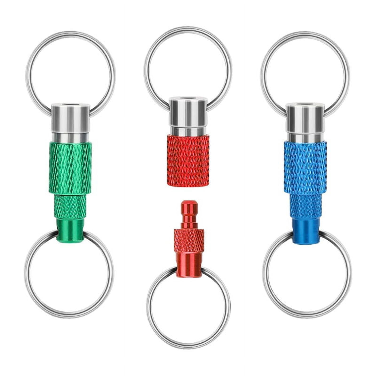 KEYQC3 Pull Apart Coupler Keychain with 2 Split Rings (3 Pack
