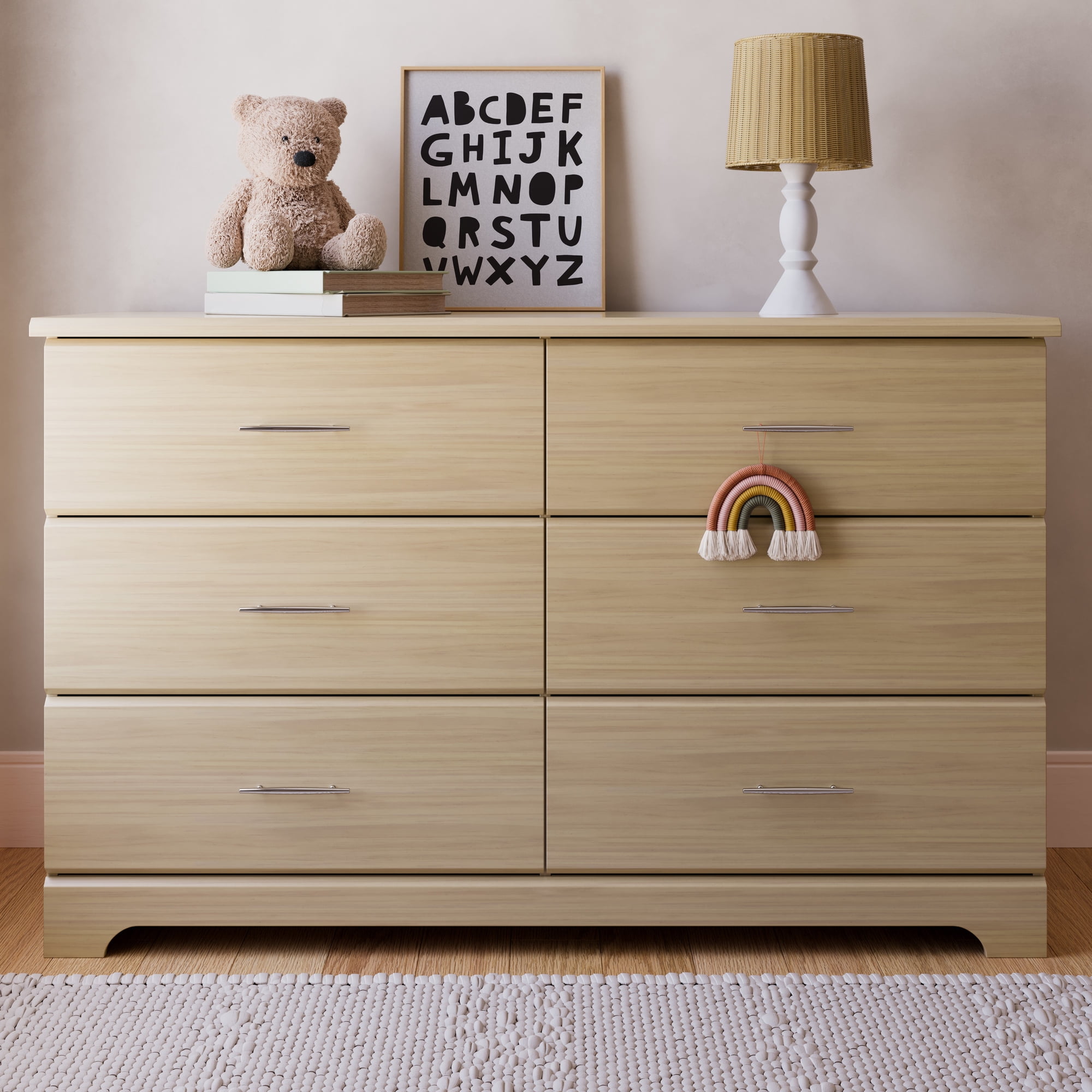 Storkcraft Brookside 6 Drawer Nursery Double Dresser, Driftwood