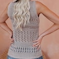 thumbnail image 2 of APEXFWDT Women's V-Neck Knit Vest Sleeveless Fashion Crochet Hollow Out Tank Top Casual Beach Top,L,Gray, 2 of 4